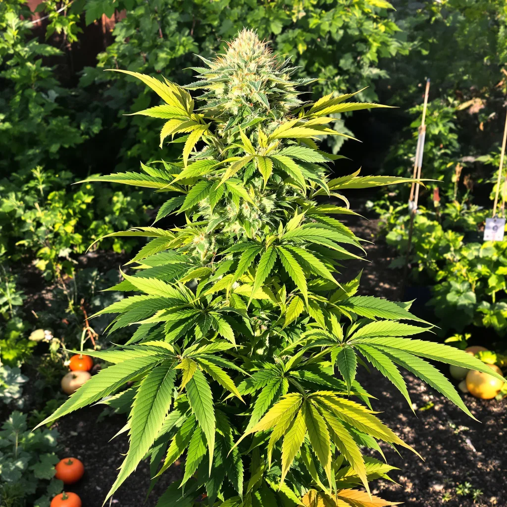 Pure Kush 70% indica / 30% sativa — fleur avec trichomes visibles