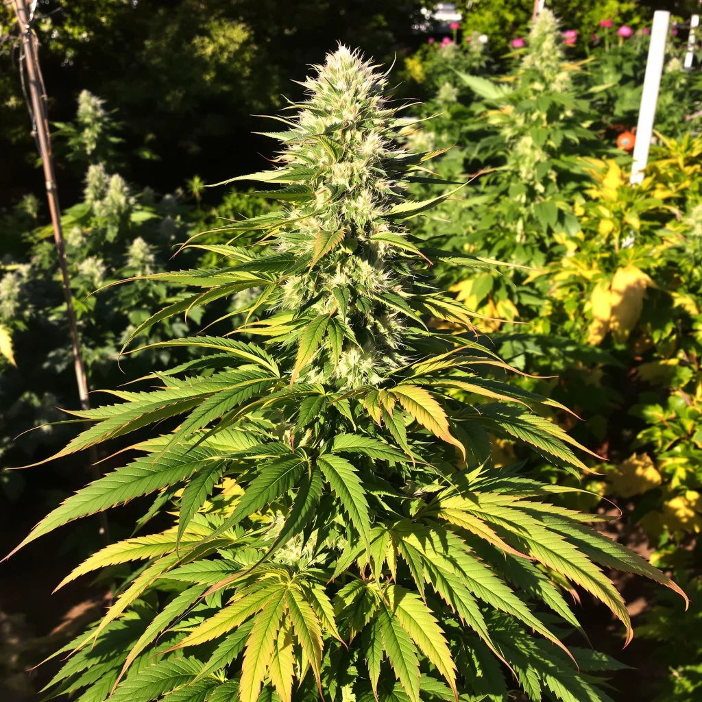 Purple 43 68% indica / 32% sativa — fleur avec trichomes visibles