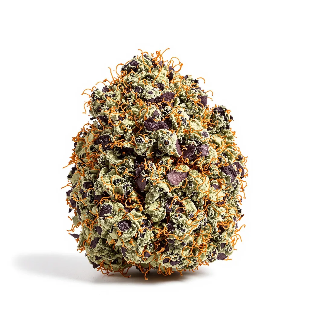 Purple 43 68% indica / 32% sativa — fleur avec trichomes visibles
