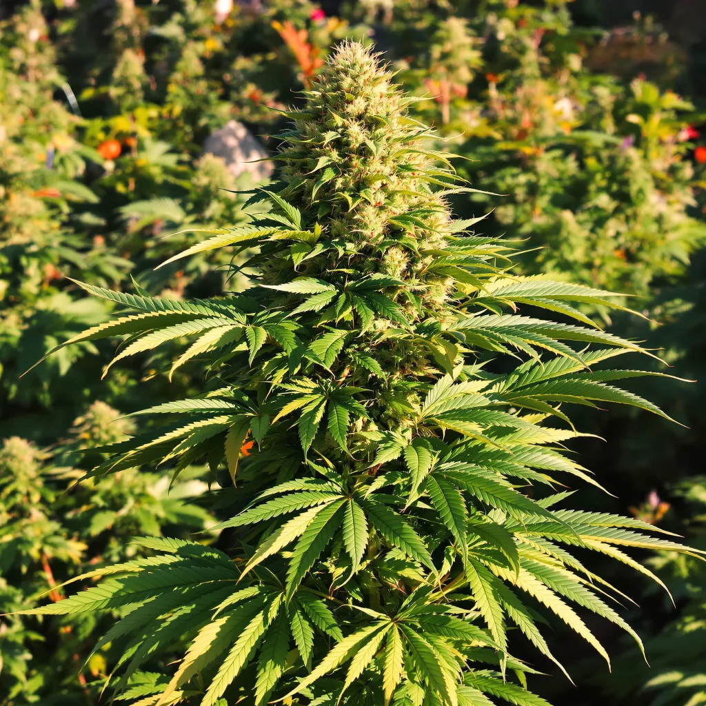 Purple Afghani 84% indica / 16% sativa — fleur avec trichomes visibles