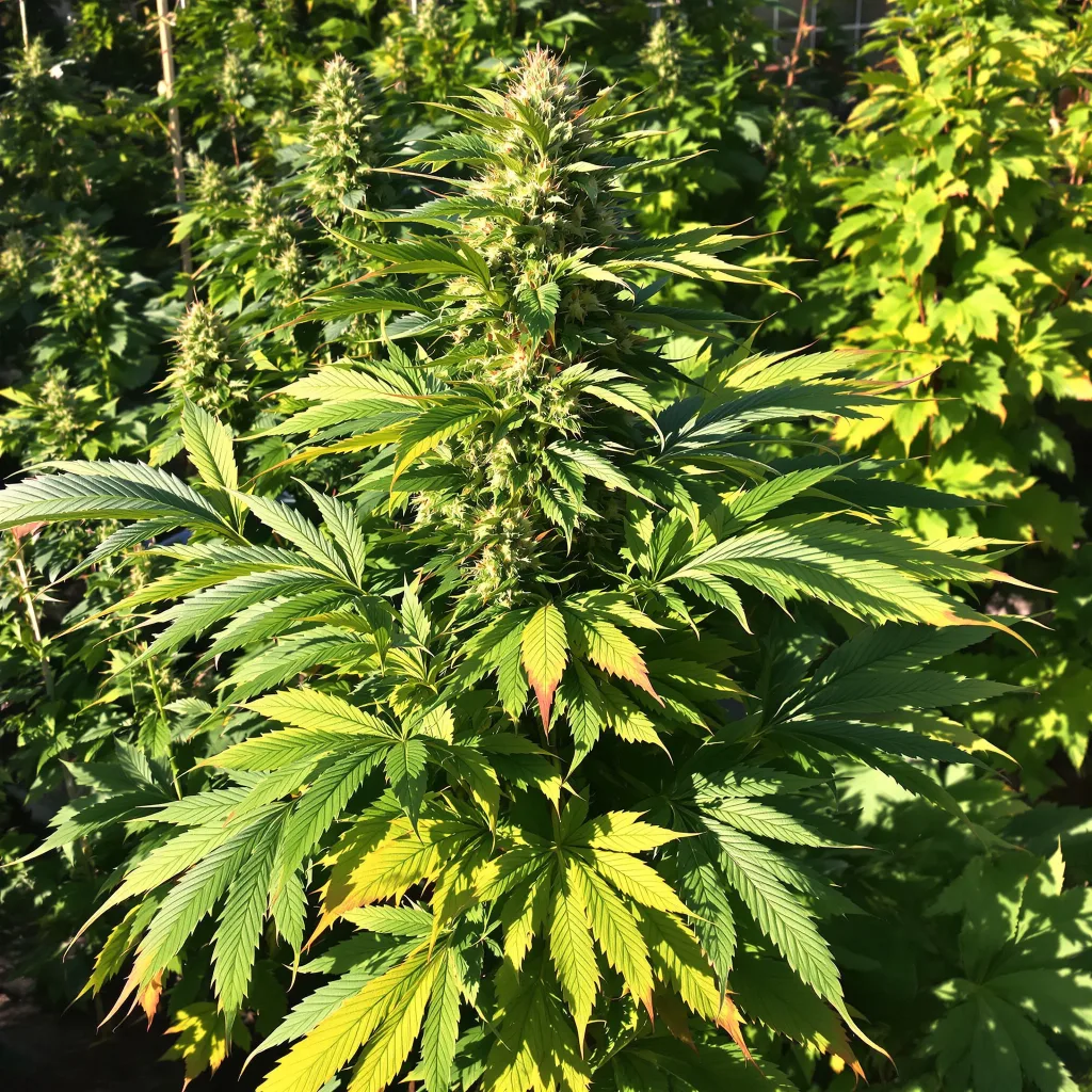 Purple Arrow 79% indica / 21% sativa — fleur avec trichomes visibles