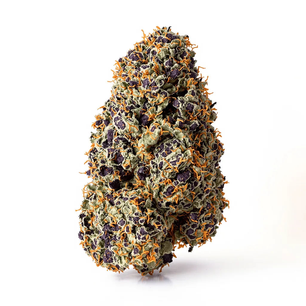 Purple Bush 78% indica / 22% sativa — fleur avec trichomes visibles
