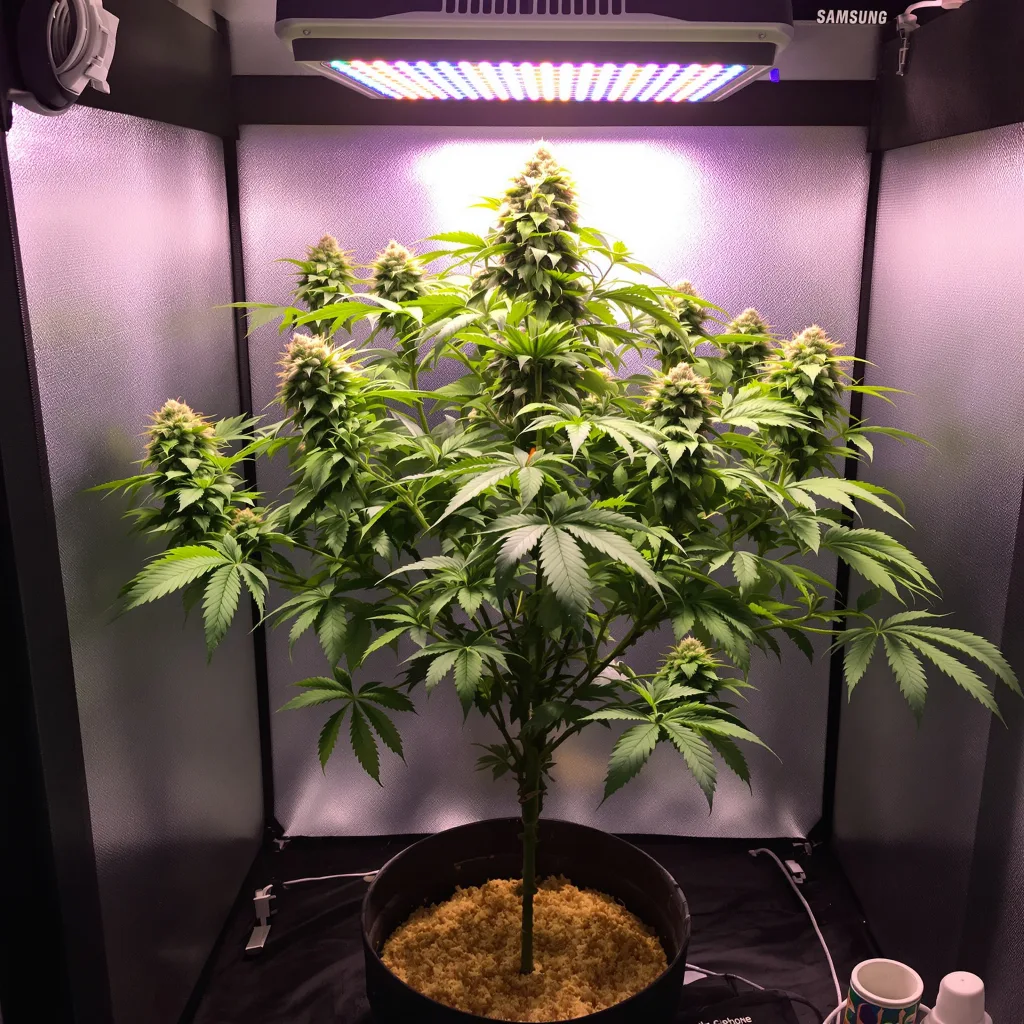 Plante de cannabis Purple Chemdawg en floraison — 90-130 cm féminisée