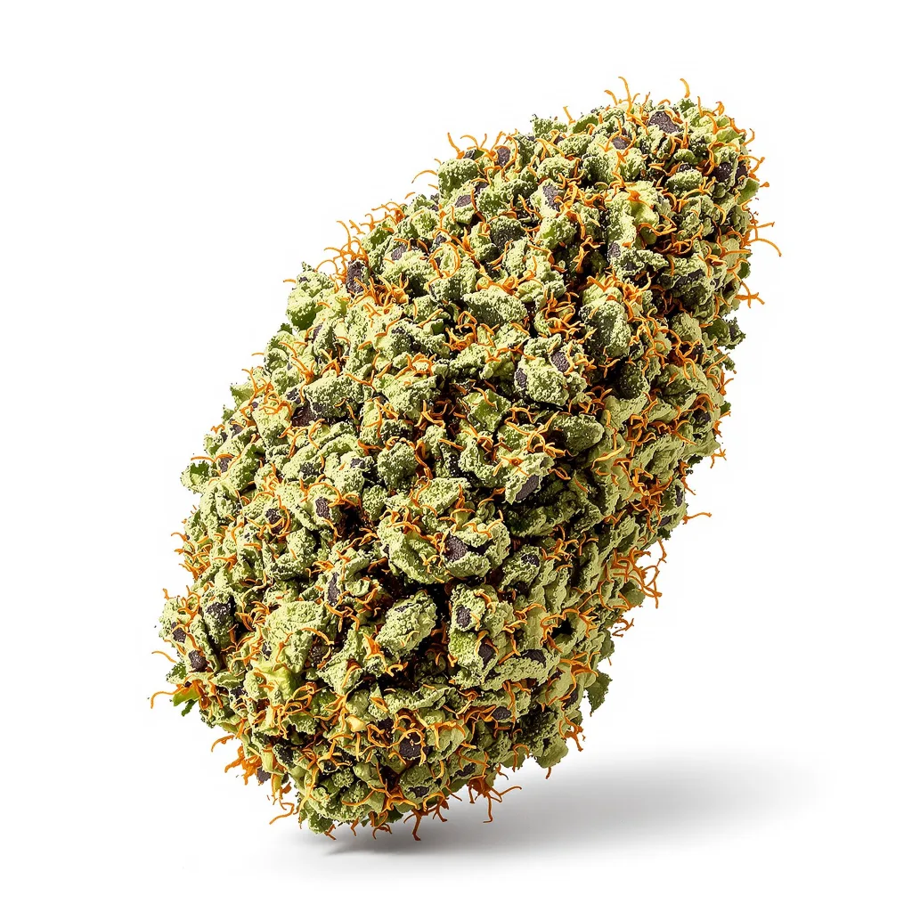 Purple Chemdawg 71% indica / 29% sativa — fleur avec trichomes visibles