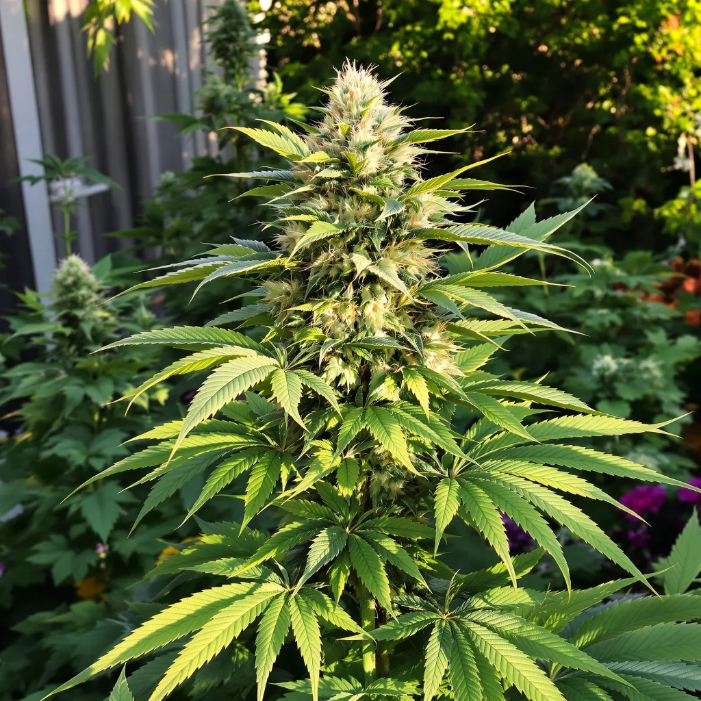 Purple Dragon 66% indica / 34% sativa — fleur avec trichomes visibles