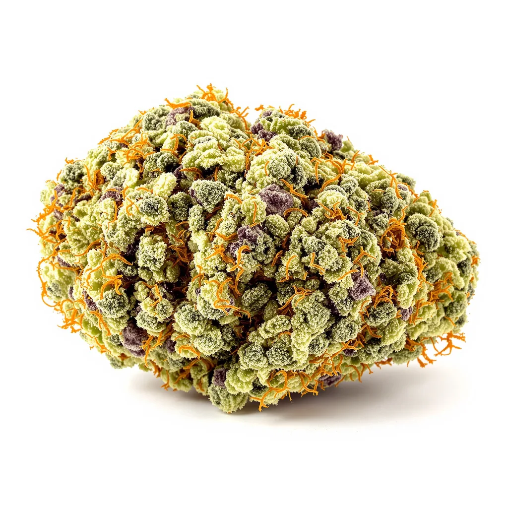 Purple Dream 45% indica / 55% sativa — fleur avec trichomes visibles