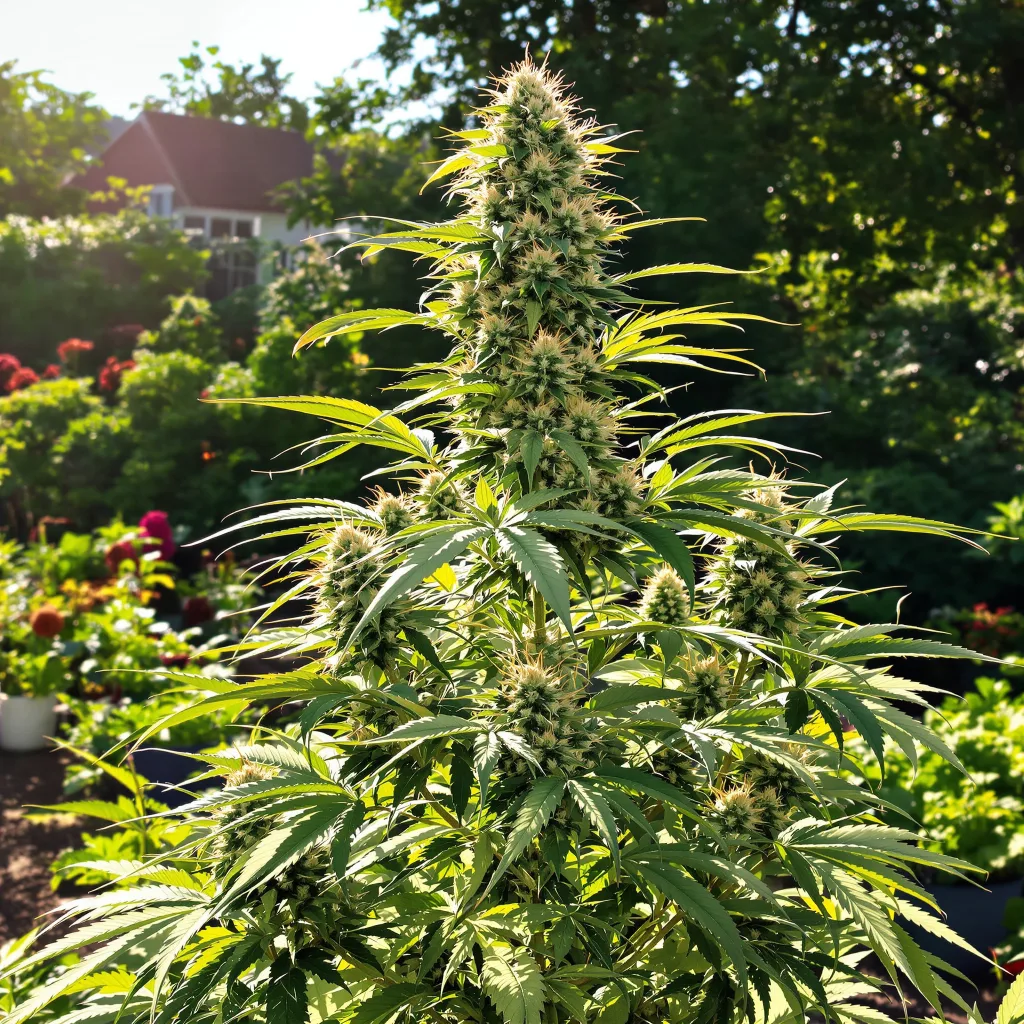 Purple Gorilla 46% indica / 54% sativa — fleur avec trichomes visibles