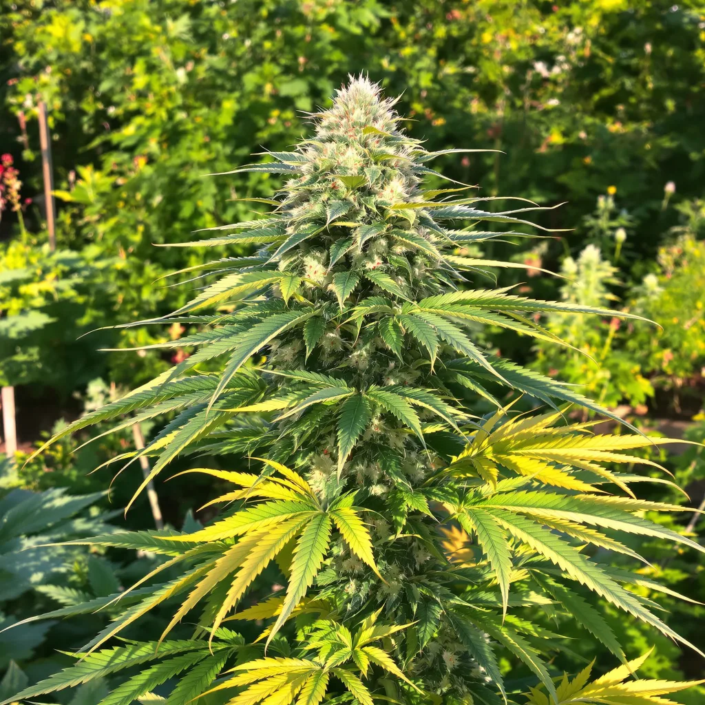 Purple Gorilla 46% indica / 54% sativa — fleur avec trichomes visibles