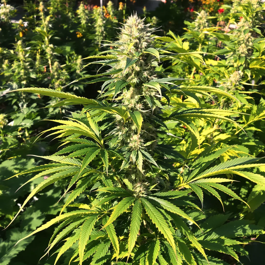 Purple Monkey Balls 68% indica / 32% sativa — fleur avec trichomes visibles