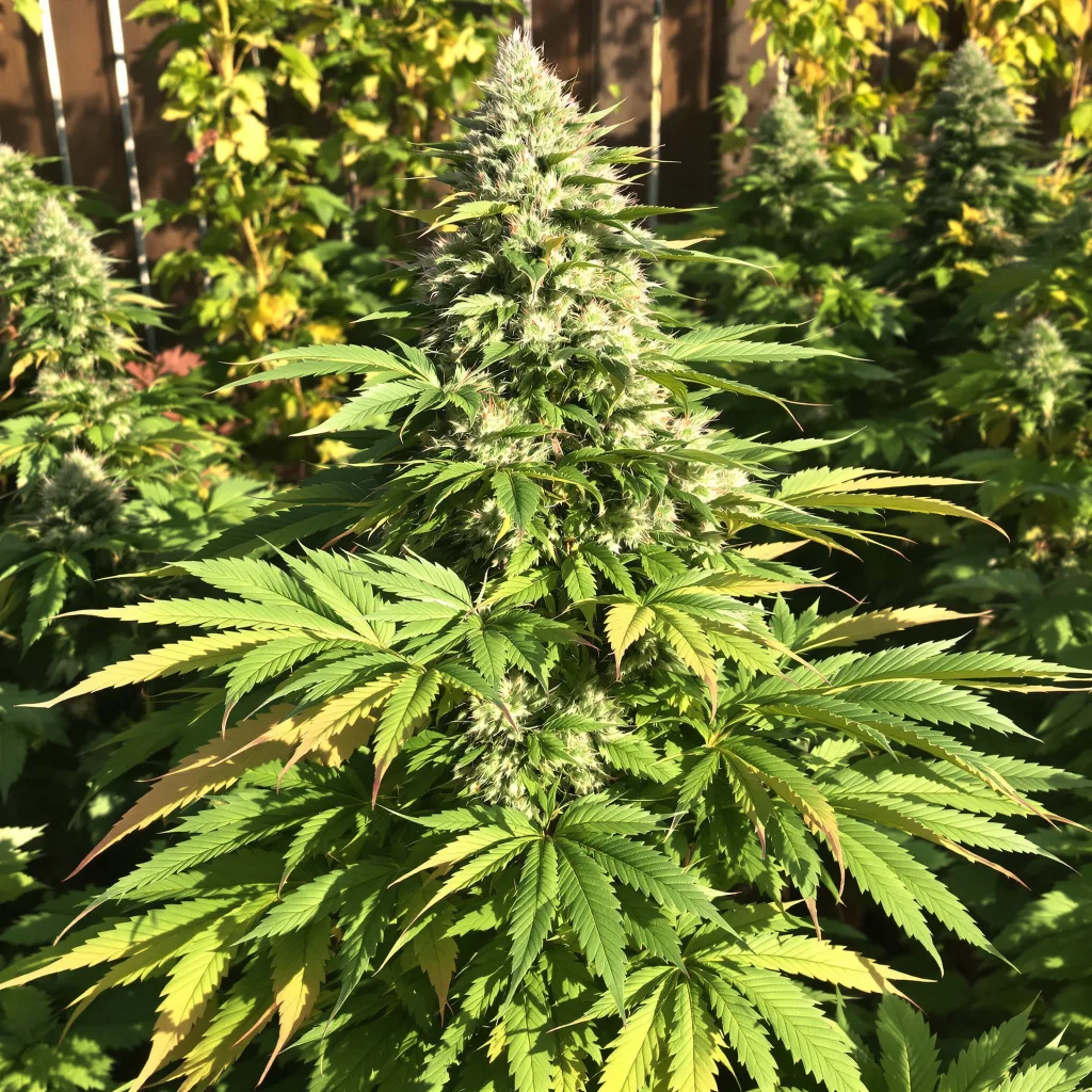 Purple Mr. Nice 74% indica / 26% sativa — fleur avec trichomes visibles