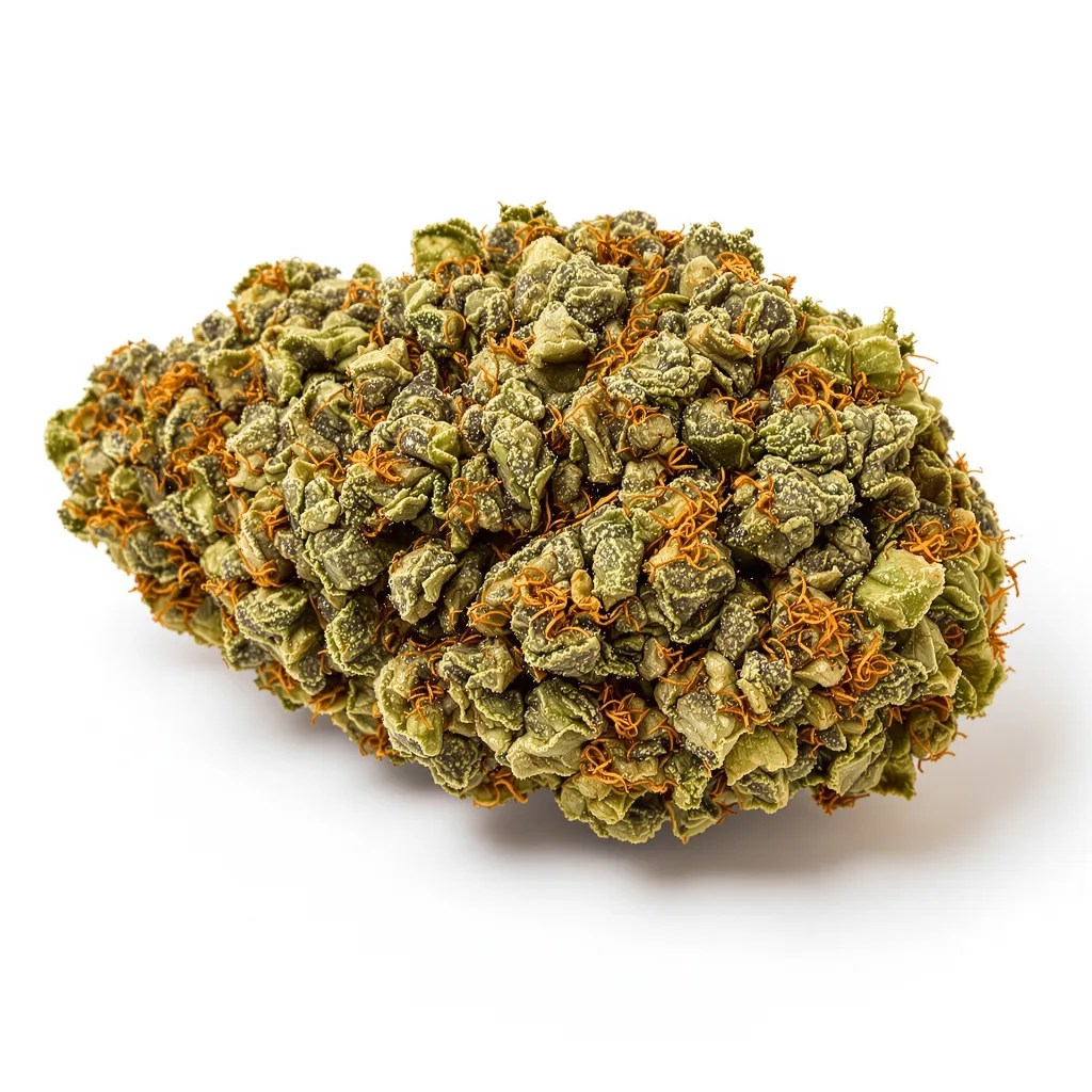 Purple Mr. Nice 74% indica / 26% sativa — fleur avec trichomes visibles