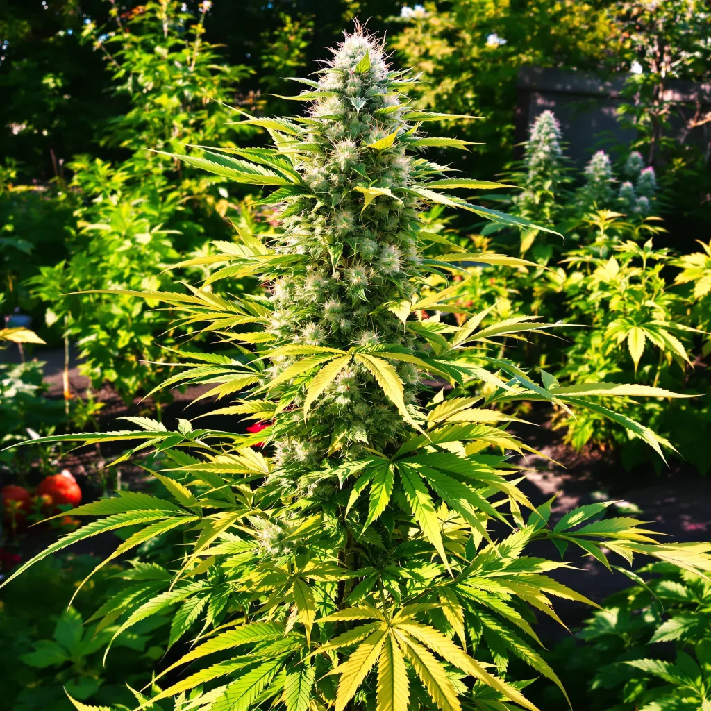 Purple Nepal Candy 39% indica / 61% sativa — fleur avec trichomes visibles