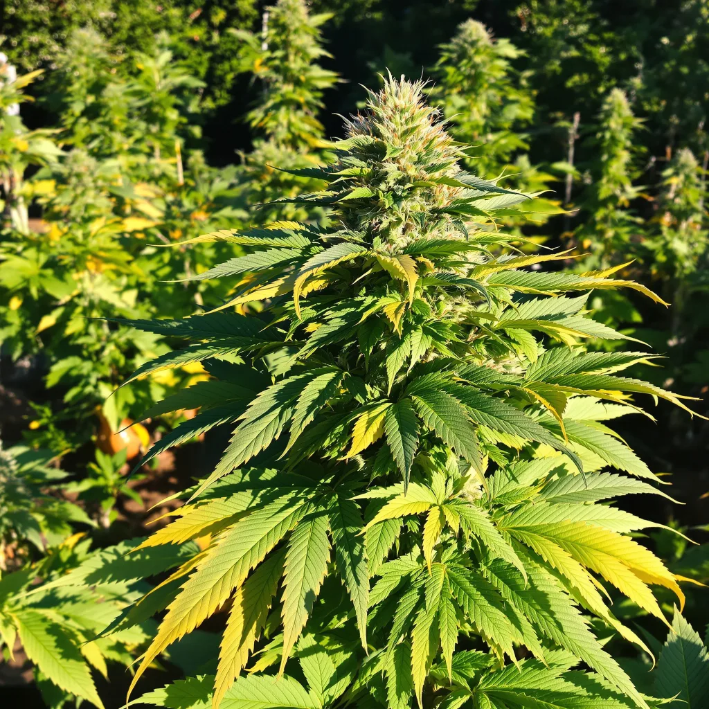 Purple Nepal 68% indica / 32% sativa — fleur avec trichomes visibles