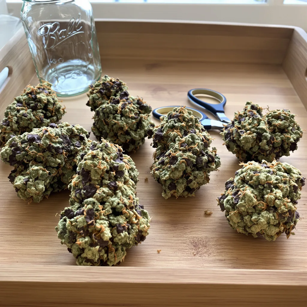 Purple OG 71% indica / 29% sativa — fleur avec trichomes visibles