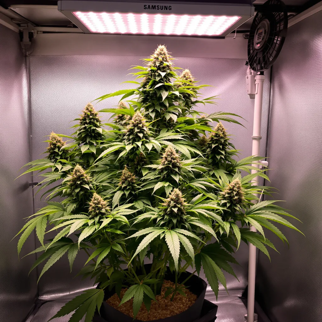 Plante de cannabis Purple People Eater en floraison — 90-130 cm féminisée