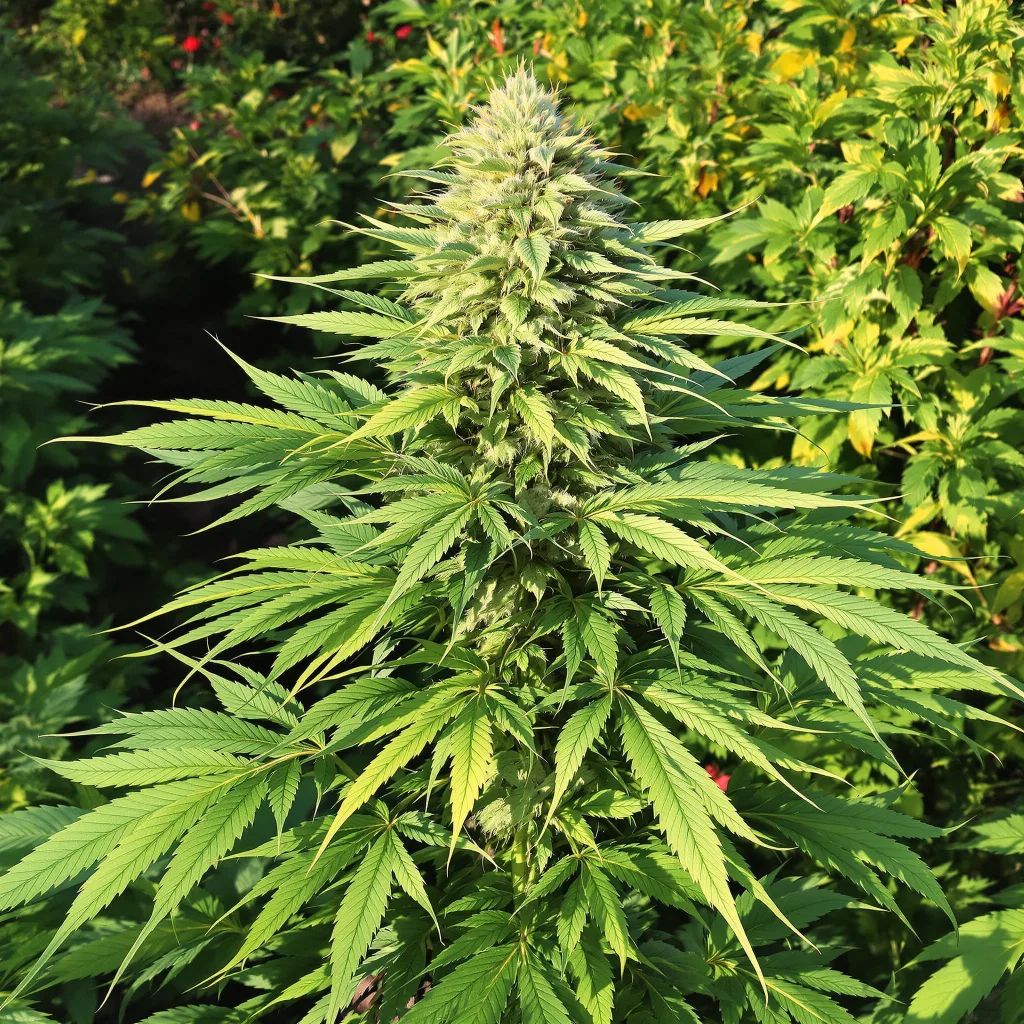 Purple Sage 86% indica / 14% sativa — fleur avec trichomes visibles