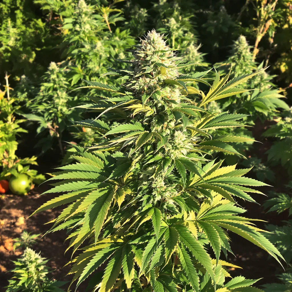 Purple Sage 86% indica / 14% sativa — fleur avec trichomes visibles