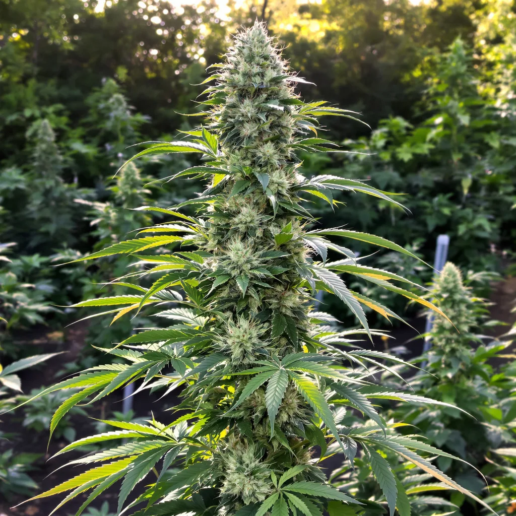 Purple Sour Diesel 30% indica / 60% sativa — fleur avec trichomes visibles