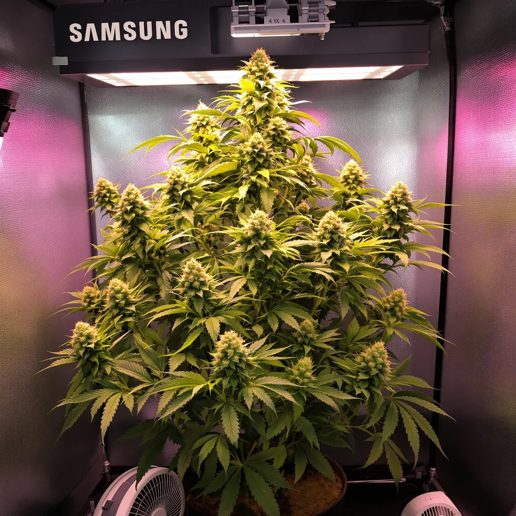Plante de cannabis Purple Trainwreck en floraison — 120-180 cm féminisée