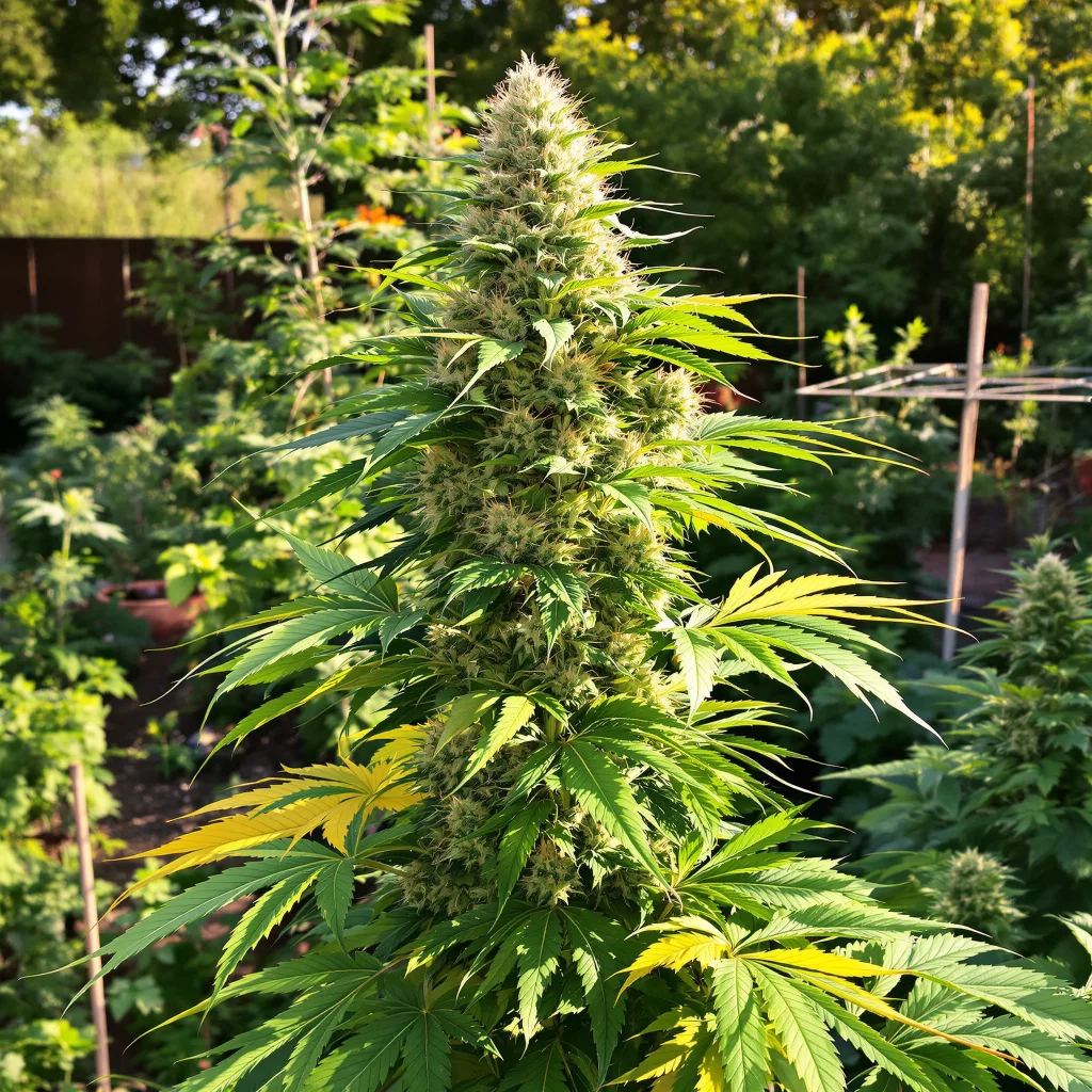 Purple Voodoo 54% indica / 46% sativa — fleur avec trichomes visibles