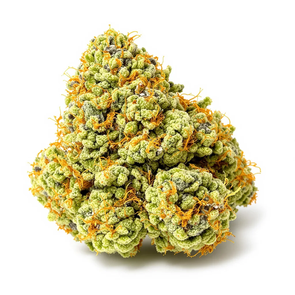 Purple Wreck 14% indica / 86% sativa — fleur avec trichomes visibles