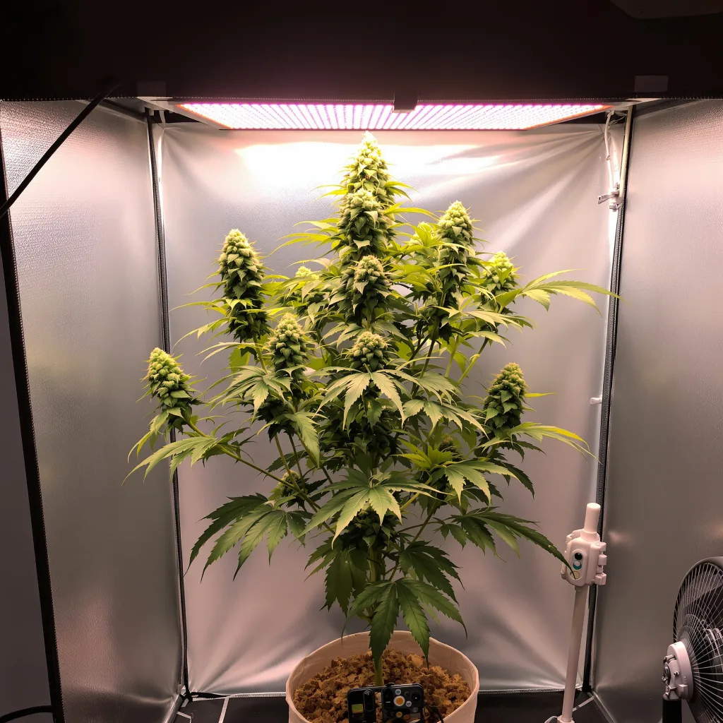 Plante de cannabis Qrazy Train en floraison — 60-100 cm autofloraison