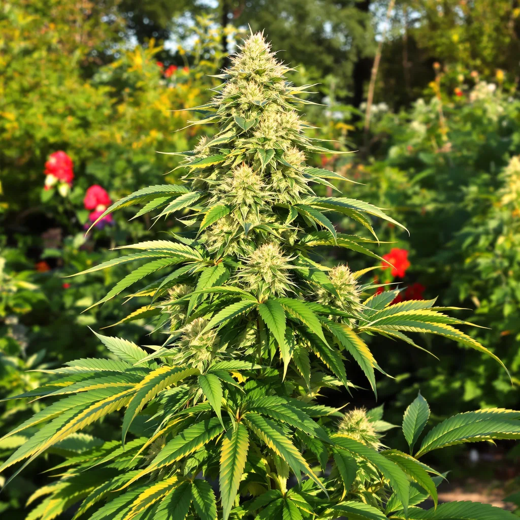 Qrazy Train 50% indica / 50% sativa — fleur avec trichomes visibles