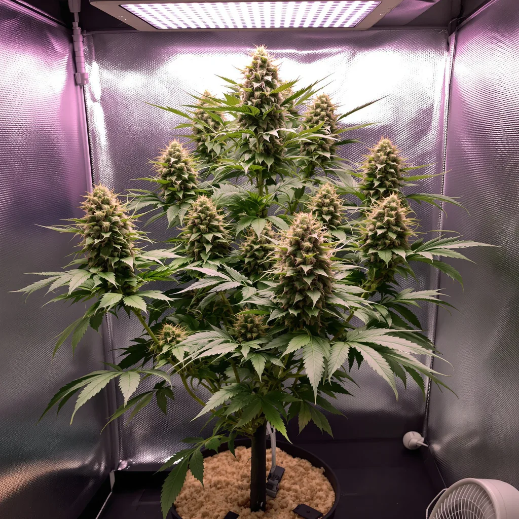 Plante de cannabis Qrazy Train en floraison — 120-180 cm féminisée