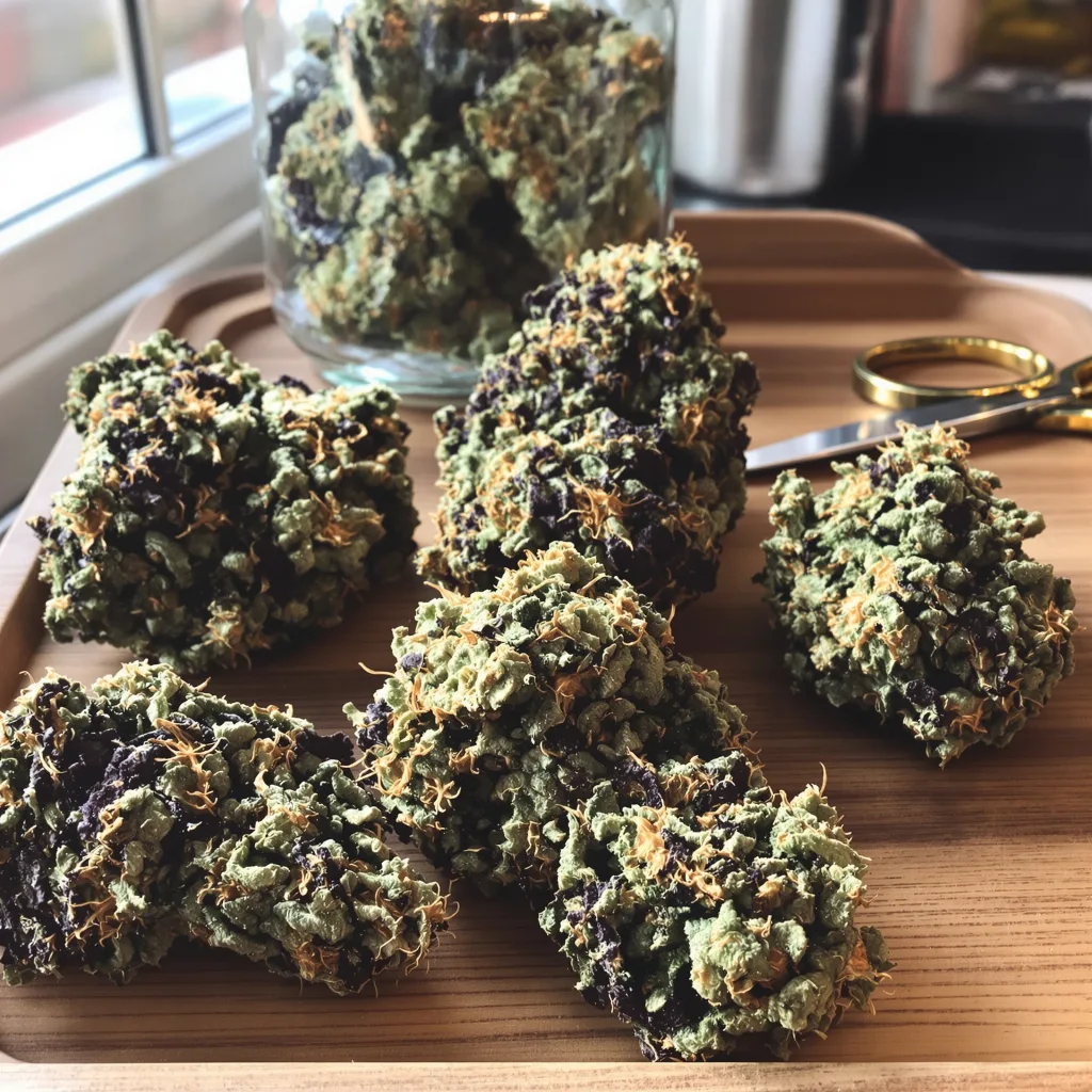 Querkle 80% indica / 50% sativa — fleur avec trichomes visibles