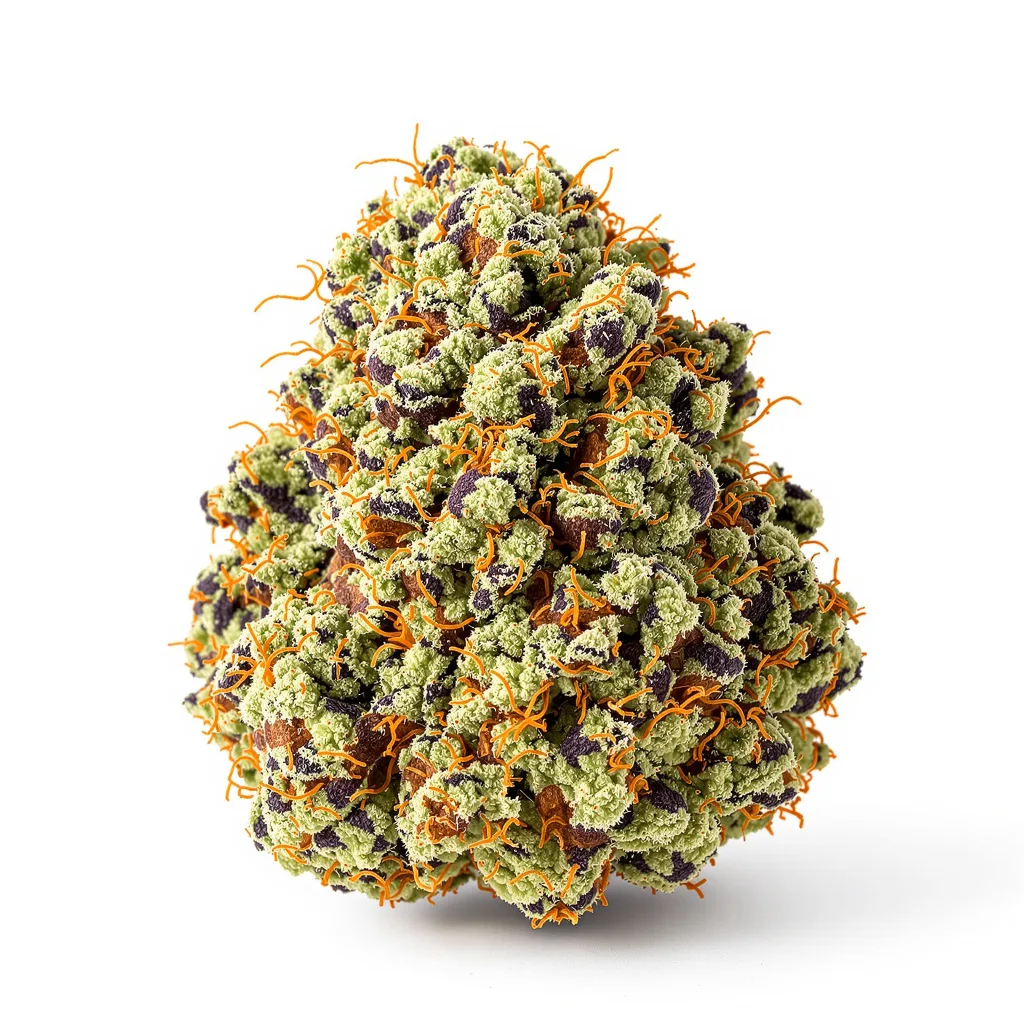 Queso 67% indica / 33% sativa — fleur avec trichomes visibles