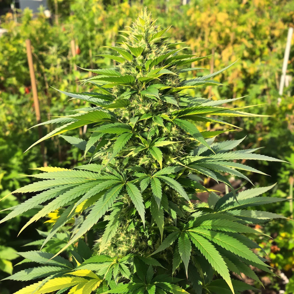 Quin-N-Tonic 77% indica / 23% sativa — fleur avec trichomes visibles