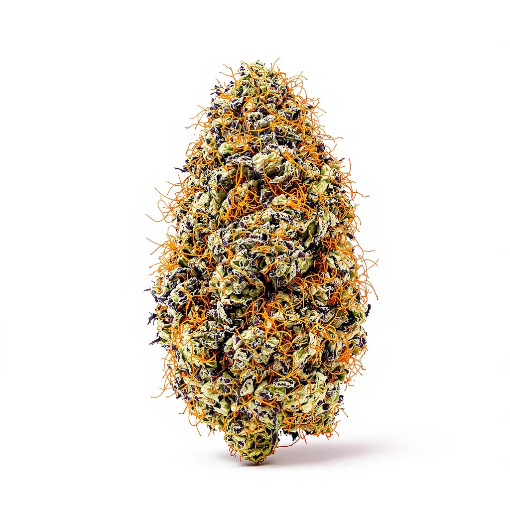 Qush 87% indica / 13% sativa — fleur avec trichomes visibles