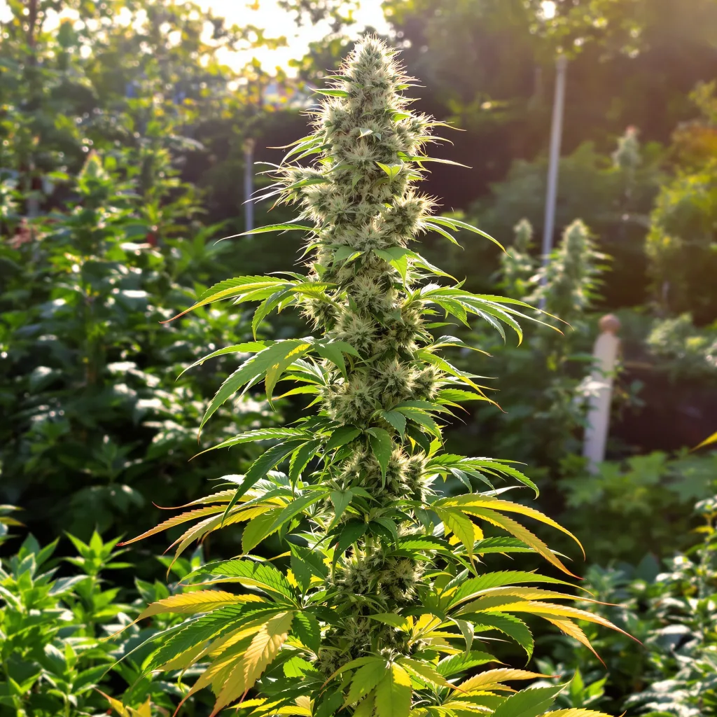 Race Fuel OG 51% indica / 49% sativa — fleur avec trichomes visibles