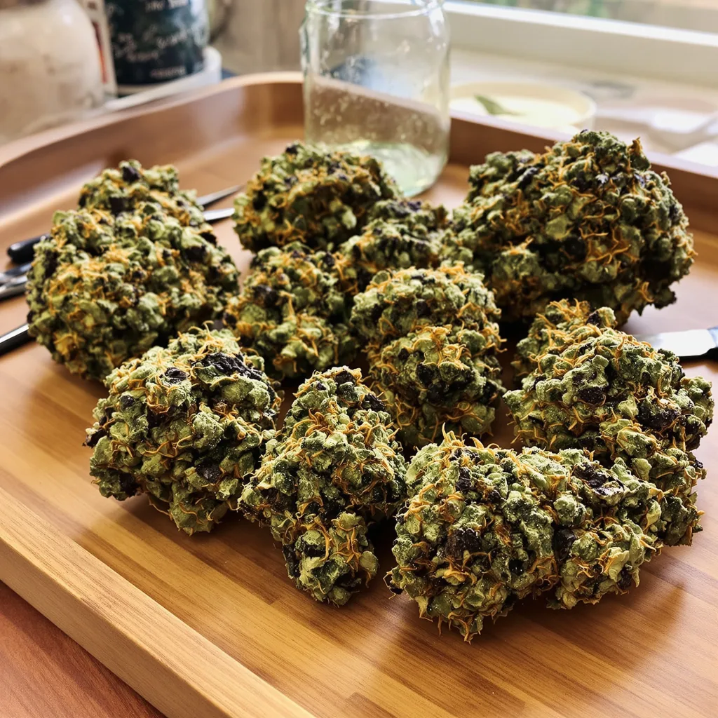 Rainbow Glue 83% indica / 17% sativa — fleur avec trichomes visibles