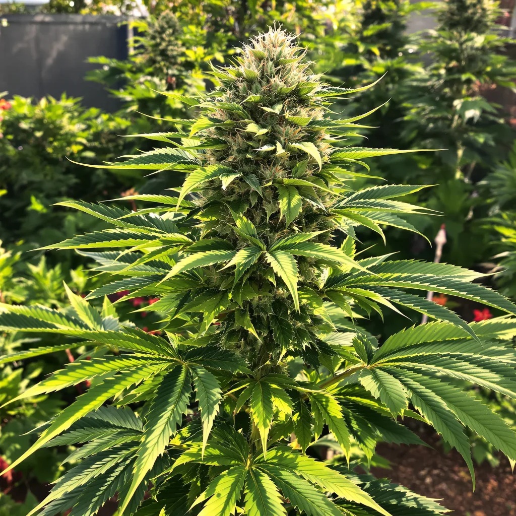 Rainbow Glue 83% indica / 17% sativa — fleur avec trichomes visibles