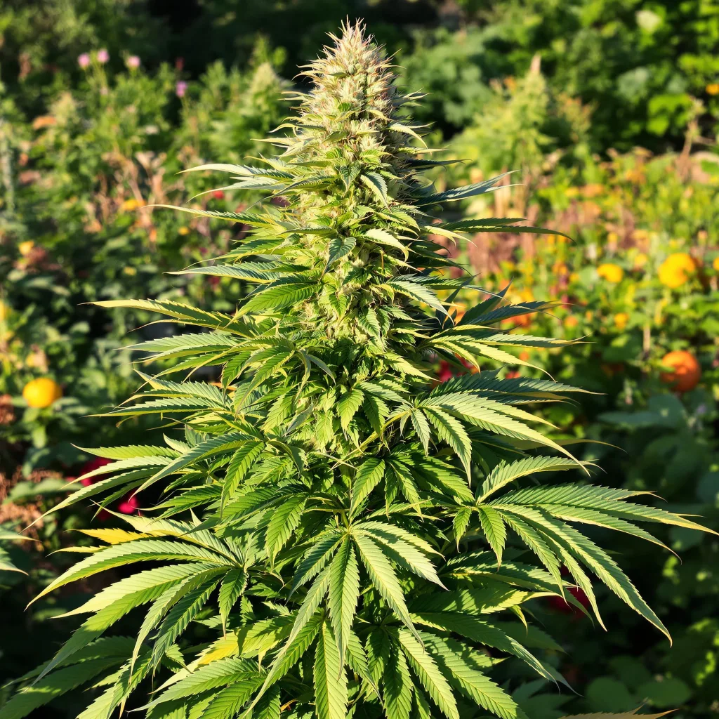 Rainbow Jones 76% indica / 24% sativa — fleur avec trichomes visibles