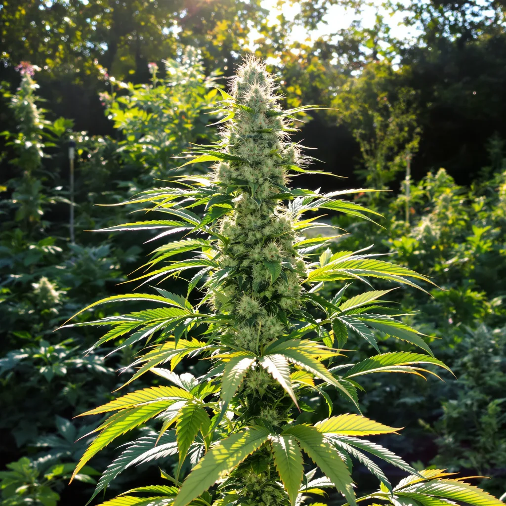 Rare Dankness #1 57% indica / 43% sativa — fleur avec trichomes visibles