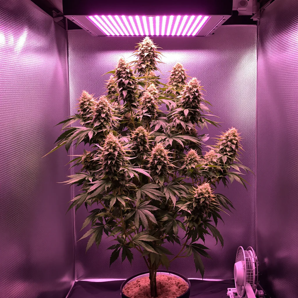 Plante de cannabis Raspberry Cough en floraison — 60-100 cm autofloraison