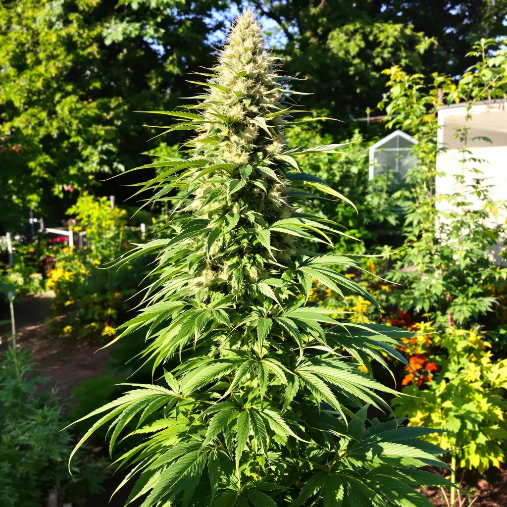 Raspberry Cough Kush 21% indica / 79% sativa — fleur avec trichomes visibles