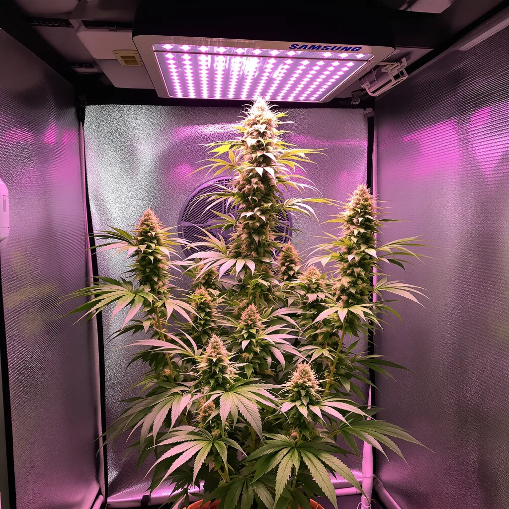 Plante de cannabis Raspberry Cough Kush en floraison — 150-200 cm féminisée