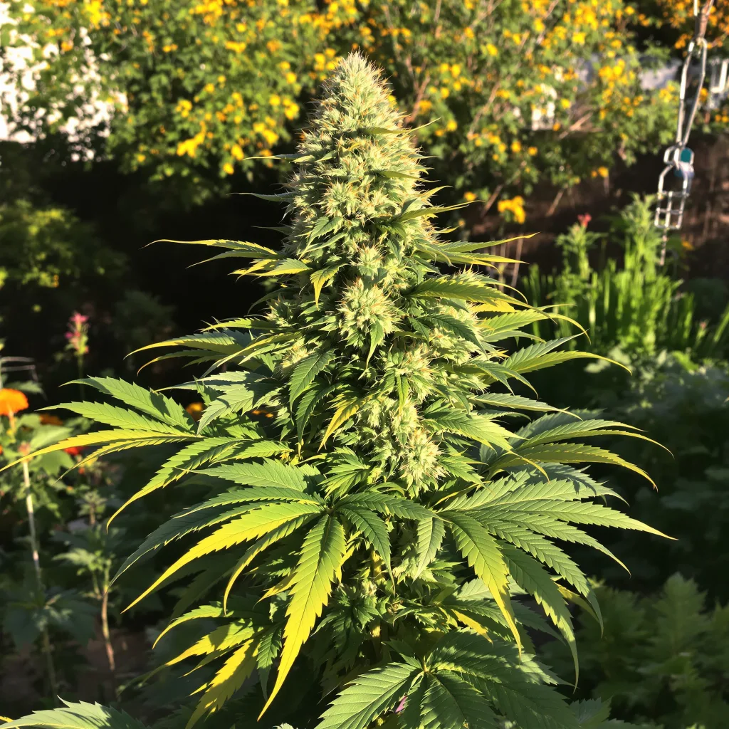 Reclining Buddha 75% indica / 25% sativa — fleur avec trichomes visibles