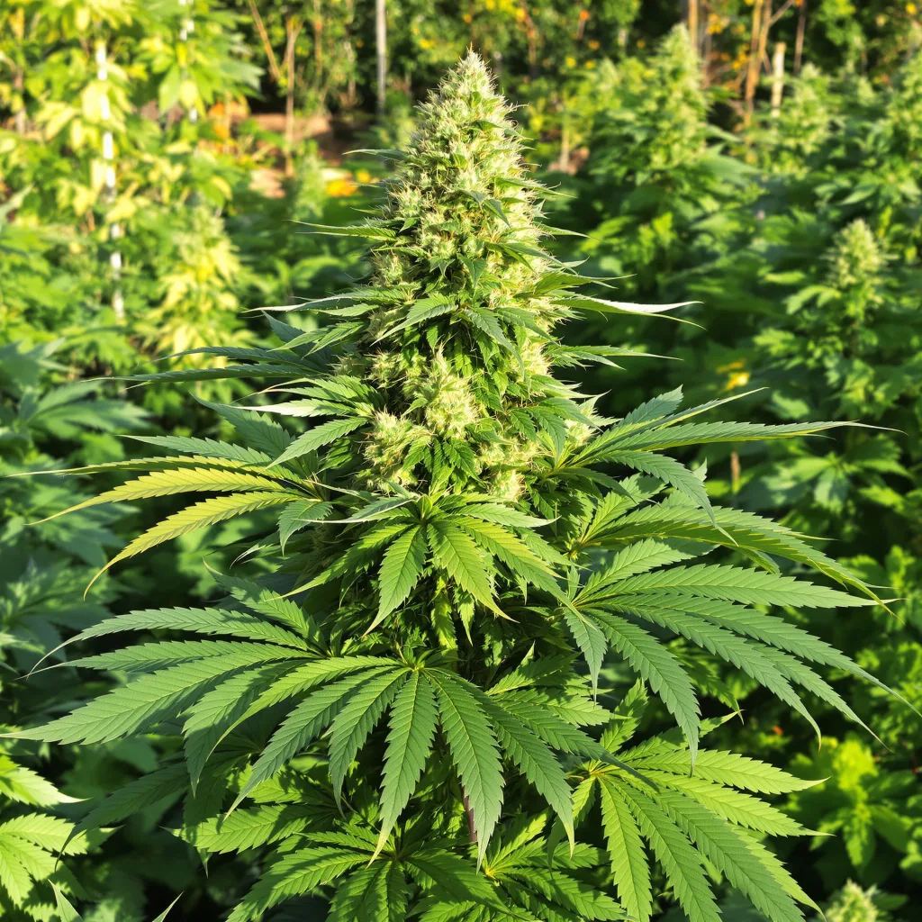 Reclining Buddha 75% indica / 25% sativa — fleur avec trichomes visibles