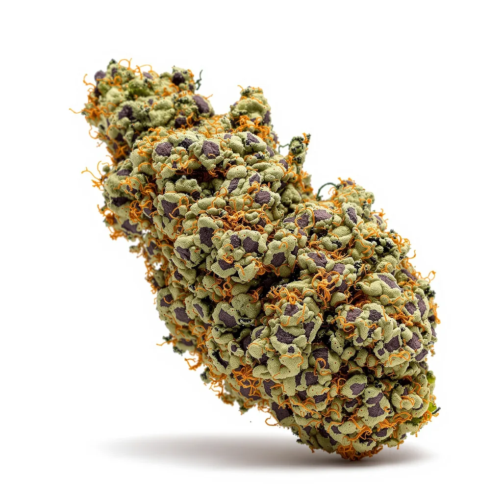Reclining Buddha 75% indica / 25% sativa — fleur avec trichomes visibles