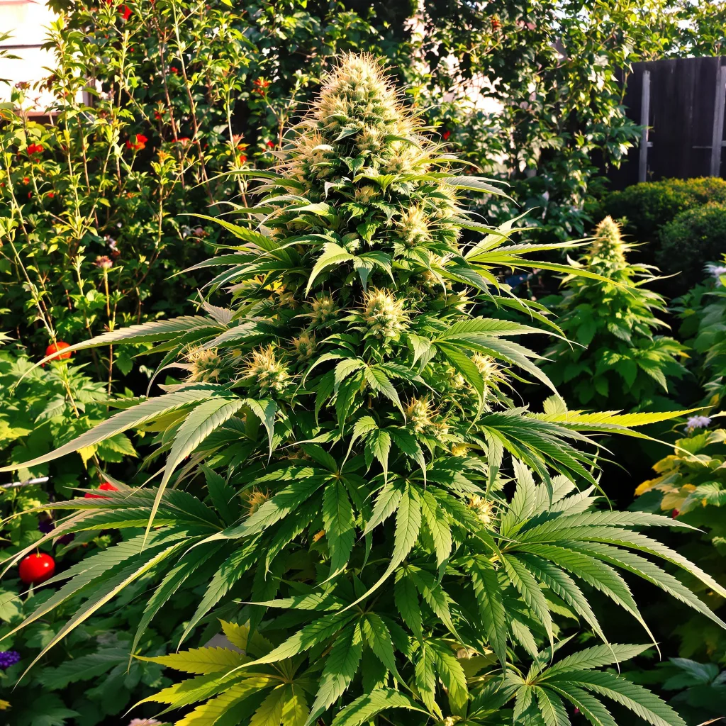 Red Bruce 84% indica / 16% sativa — fleur avec trichomes visibles
