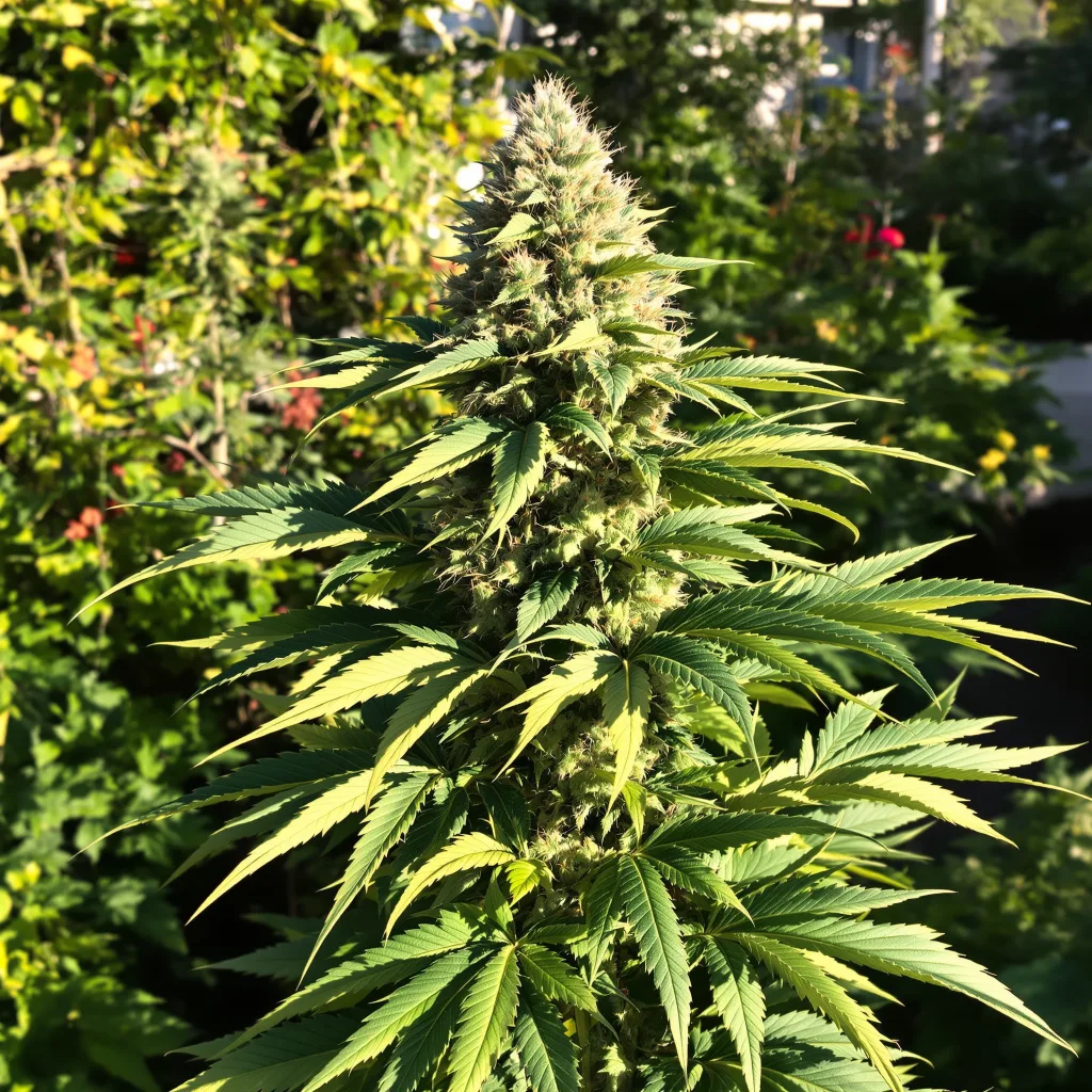 Red Dwarf 74% indica / 26% sativa — fleur avec trichomes visibles