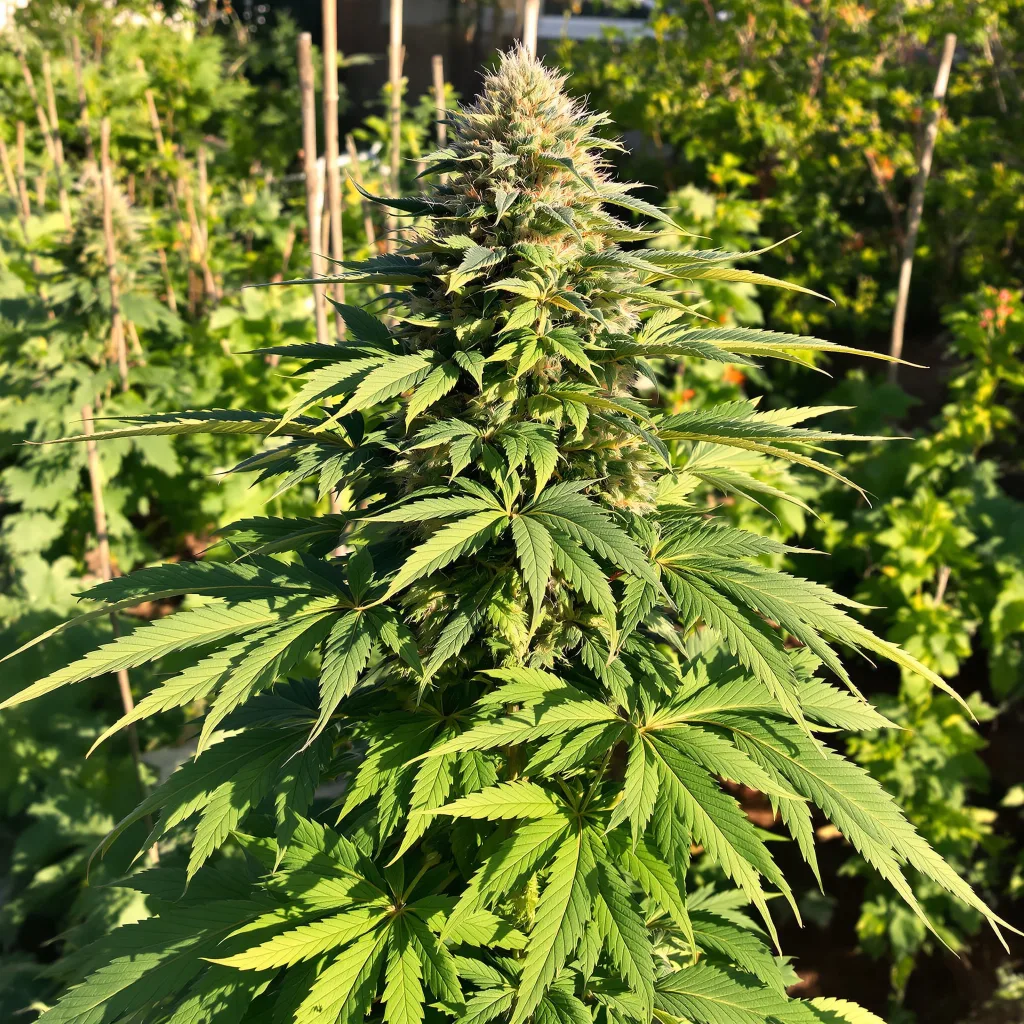 Red Eye OG 83% indica / 17% sativa — fleur avec trichomes visibles