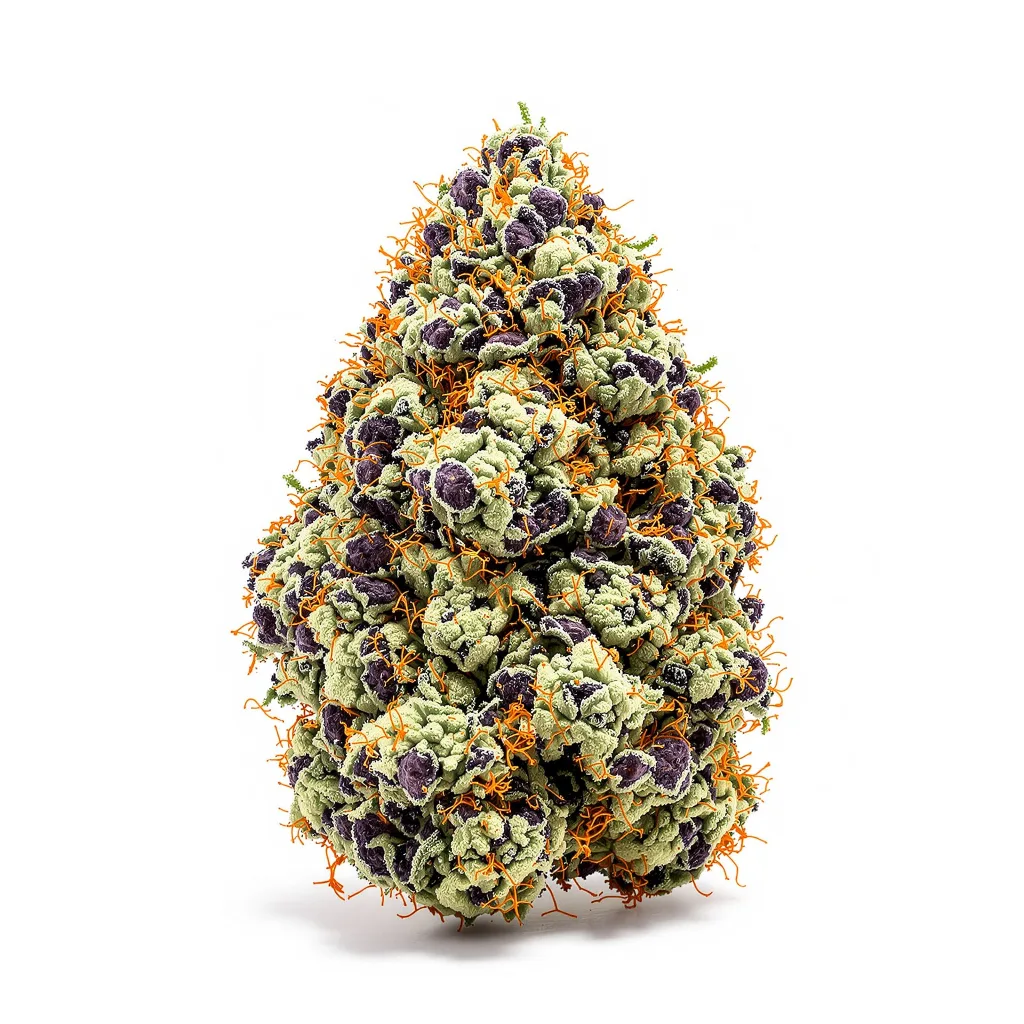 Remedy 68% indica / 32% sativa — fleur avec trichomes visibles