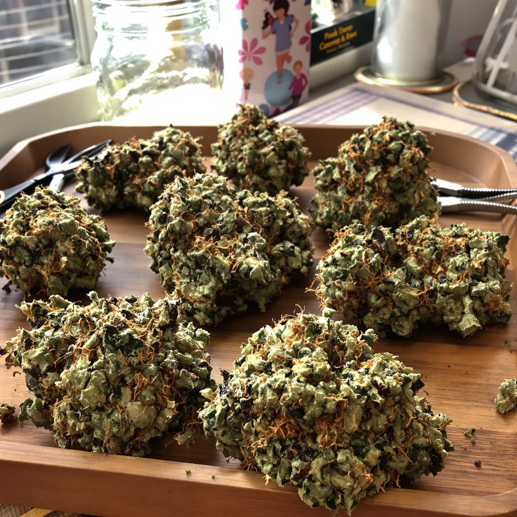 Reserve L.A.K. Federal 77% indica / 23% sativa — fleur avec trichomes visibles
