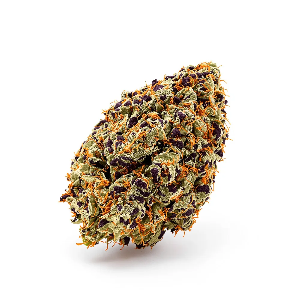 Reserve L.A.K. Federal 77% indica / 23% sativa — fleur avec trichomes visibles