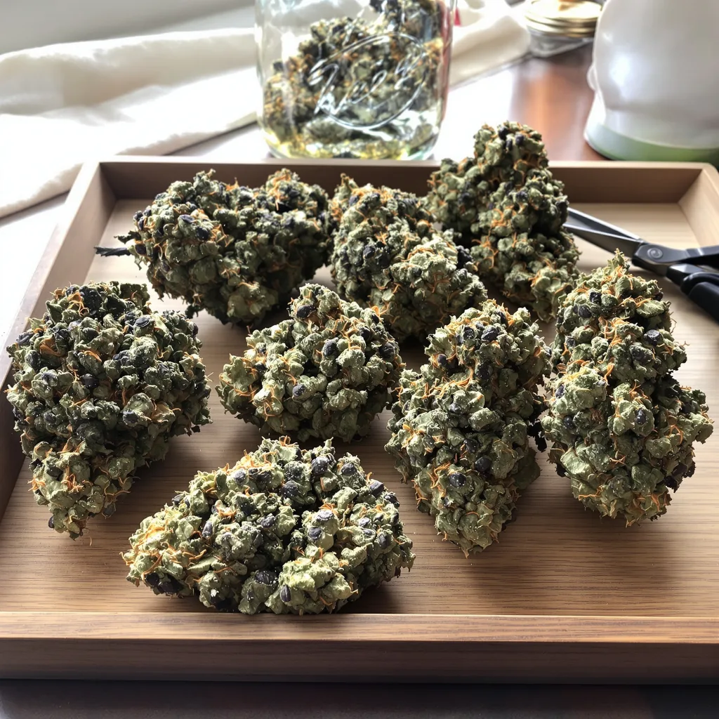 Rob Ford Kush 70% indica / 30% sativa — fleur avec trichomes visibles